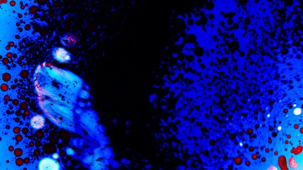 abstract colorful paint reaction. psychedelic liquid light show, dye patterns in water, oil, paint. 