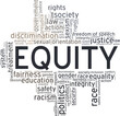 Equity vector illustration word cloud isolated on a white background.