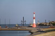 Lighthouse and Semaphor at Willy-Brandt-Platz in Bremerhaven, Germany