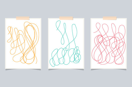 Twist string motion line art elements with frame background.