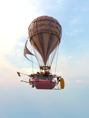 vintage air balloon is passing by portrait