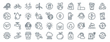 Linear Pack Of Eco Line Icons. Linear Vector Icons Set Such As Eco, Eco, Vector Illustration.