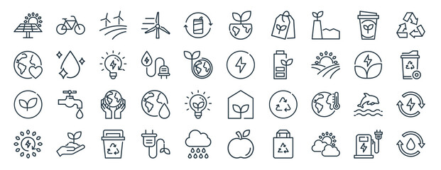 linear pack of eco line icons. linear vector icons set such as eco, eco, vector illustration.
