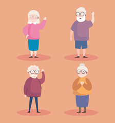 Poster - Grandfather and grandmother icon set