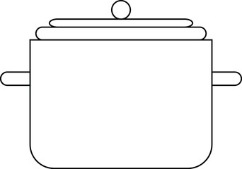 saucepan black and white in vector