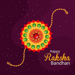 Poster - Happy raksha bandhan banner with wristband