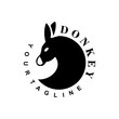Silhouette Donkey or Horse head icon logo designs. 
