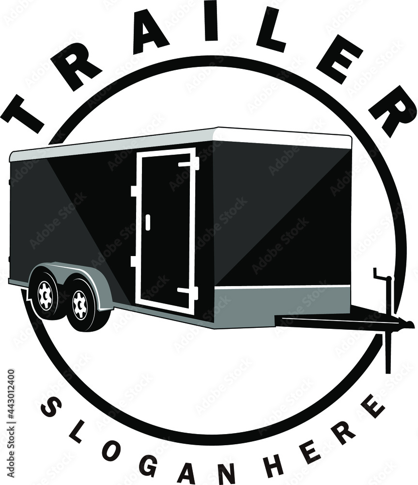 trailer vector logo vector trailer Stock Vector | Adobe Stock