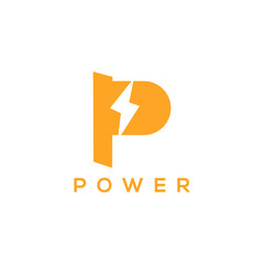 Wall Mural - creative p letter and power  logo design for business