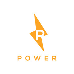 Wall Mural - creative p letter and power  logo design for business