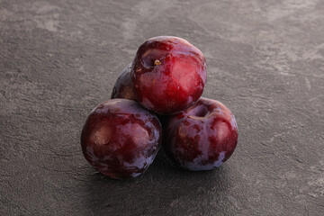 Ripe and sweet purple plum