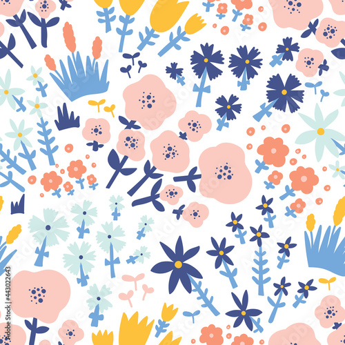 Dekoracja na wymiar  ladny-kwiatowy-wzor-z-wiosennym-kwiatem-ilustracja-vintage-kwiaty-szablon-do-wydrukow-mody