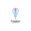 Creative rocket Idea logo Design Template.