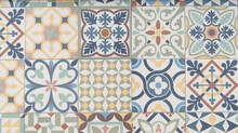 Classic Mosaic Ceramic Tile Pattern Azulejo Vintage Tiles Background