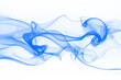 © apimook - Blue smoke abstract on white background, ink water on white