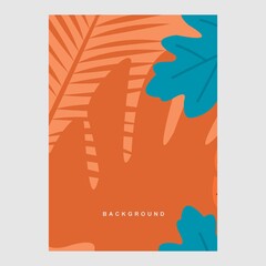 Wall Mural -  wallpapers with tropical leaves and plants in minimal simple.Vector abstract backgrounds .banners, posters, cover design templates, social media stories.