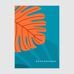 Wall Mural -  wallpapers with tropical leaves and plants in minimal simple.Vector abstract backgrounds .banners, posters, cover design templates, social media stories.