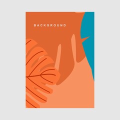 Wall Mural -  wallpapers with tropical leaves and plants in minimal simple.Vector abstract backgrounds .banners, posters, cover design templates, social media stories.