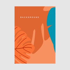 Wall Mural -  wallpapers with tropical leaves and plants in minimal simple.Vector abstract backgrounds .banners, posters, cover design templates, social media stories.