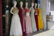Mannequins dressed in latest fashion in front of retail clothes shop. Fashion and Retail Shopping concept. Mannequin Of Female Girls Wearing Colorful Indian dresses. - Mumbai India: May 2021 JYH