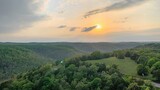 Fototapeta Natura - Sunset over the Ozark Mountains in Arkansas