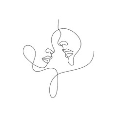 Wall Mural - minimalistic illustrations of a couple in love