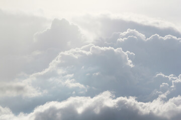 Wall Mural - white cloud background and texture. multi layers of cloud.