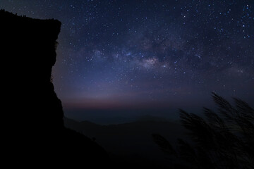 Wall Mural - colorful night sky with stars. background with galaxy.