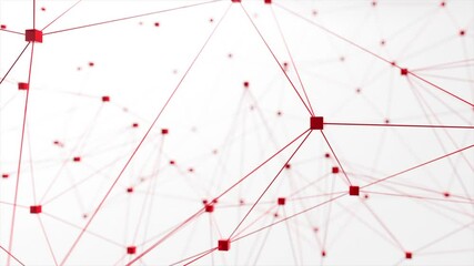 Network animation connected cube on white background. Seamless loop 4K