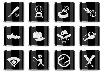 Poster - baseball icon set