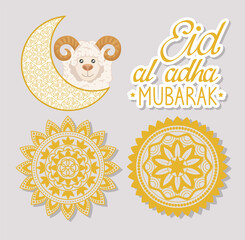 Canvas Print - Eid al adha mubarak set icons