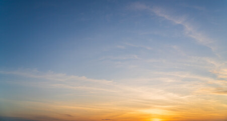 sunset sky and clouds with orange sunrise in the morning 