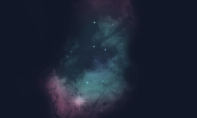 Wall Mural - space background with realistic nebula and galaxy