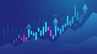 © ABC Vector - Business candle stick graph chart of stock market investment trading on blue background. Bullish point, up trend of graph. Economy vector design