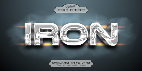 Wall Mural - Editable text effect, Iron text