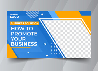 Wall Mural - social media video thumbnail for business promotion vector templates