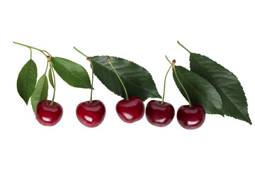 cherries isolated on white background clipping path