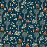 Fototapeta  - Adorable animals  illustration seamless pattern for kids project, fabric, scrapbooking, crafting, invitation and many more.