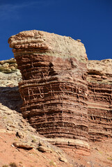 Wall Mural - an unusual geological rock formation along a jeep trail in the san rafael swell west of green river, utah, on a sunny day