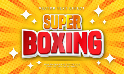 super boxing editable text effect with world boxing competition theme