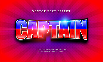 Wall Mural - Captain editable text effect with super hero theme