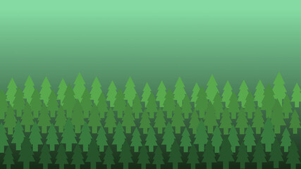 Wall Mural - illustration of forest with dense tree.