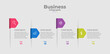© rachiedarts - Business info graphic element with 4 options, steps, number template design