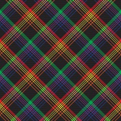 Canvas Print - Rainbow Chevron Plaid Tartan textured Seamless Pattern Design