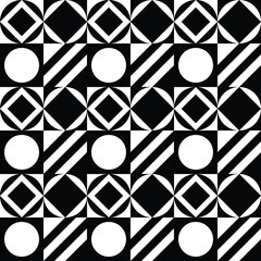 Abstract geometric seamless pattern. Black and white. Modern stylish texture. Repeating vector background.