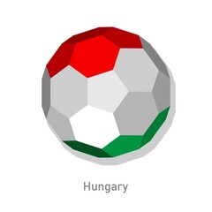 3D soccer ball with Hungary team flag.