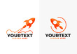 rocket logo, icon or sign. Flat vector
