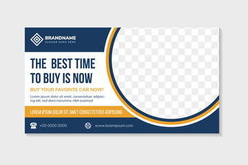 Wall Mural - abstract flyer template design use a headline is the best time to buy car. horizontal layout with sp