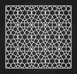 Wall Mural - Laser Cutting Template. Decorative Lattice. Middle Eastern Geometric Pattern.