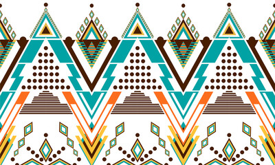 Geometric ethnic pattern design for seamless background.